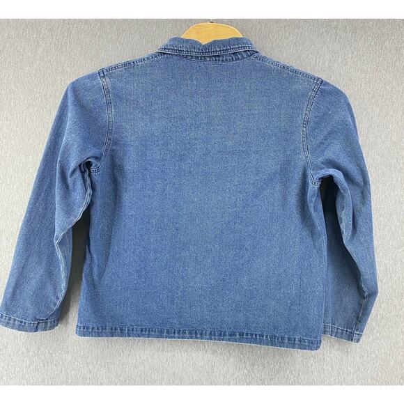 Vintage Tantrums Denim Jacket‎ XL Embroidered Christmas Santa Flamingo Palm Tree - Picture 2 of 7